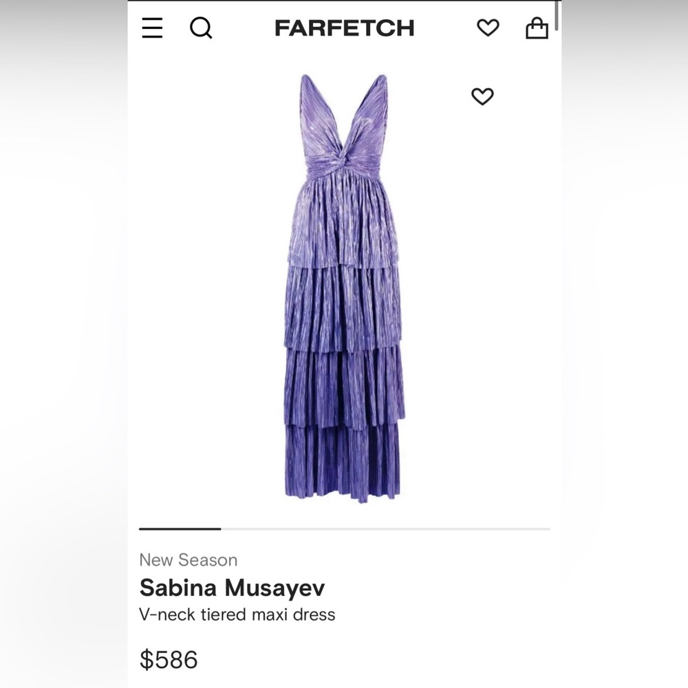 Sabina Musayev Purple Sleeveless V-Neck Maxi Dress